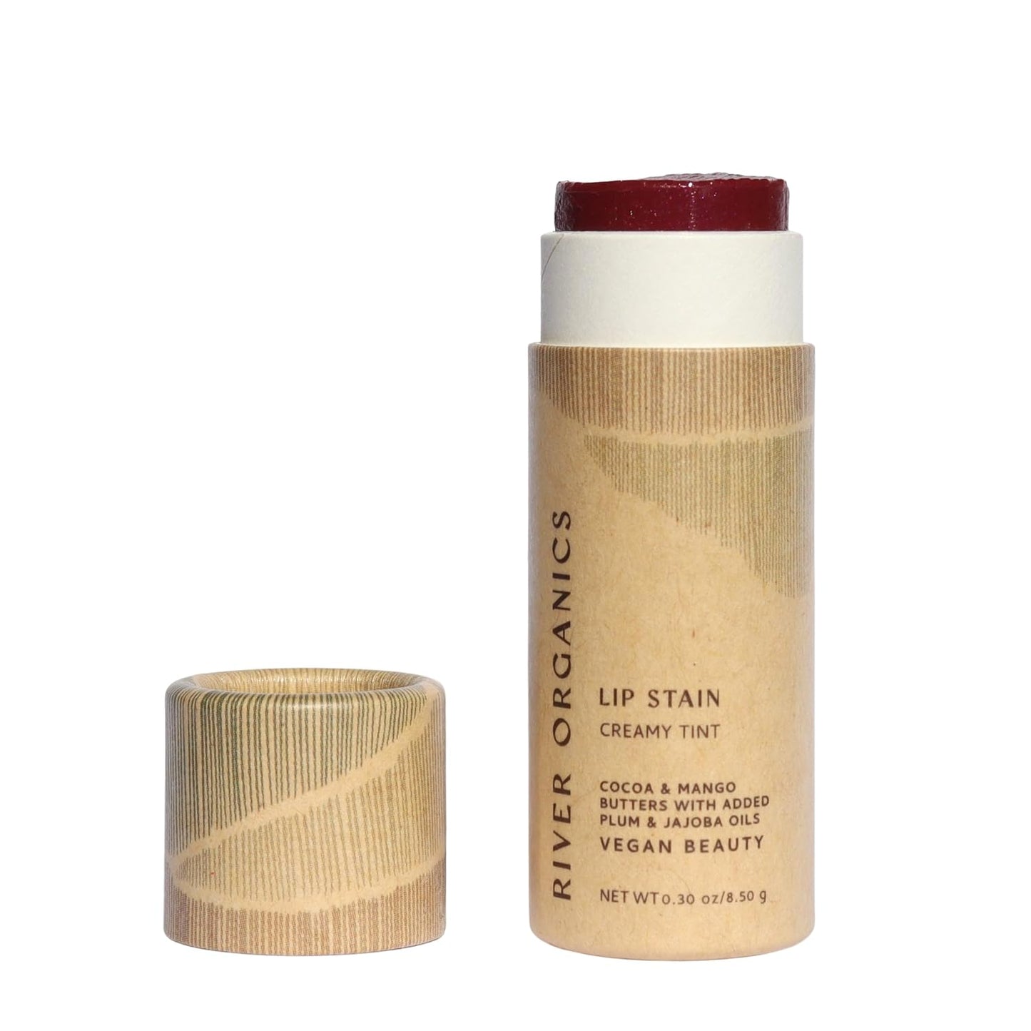 Organic Lip Stain - Zero-Waste Vegan Formula, Long-Lasting Color in Fig | 0.30 oz / 8.45 g