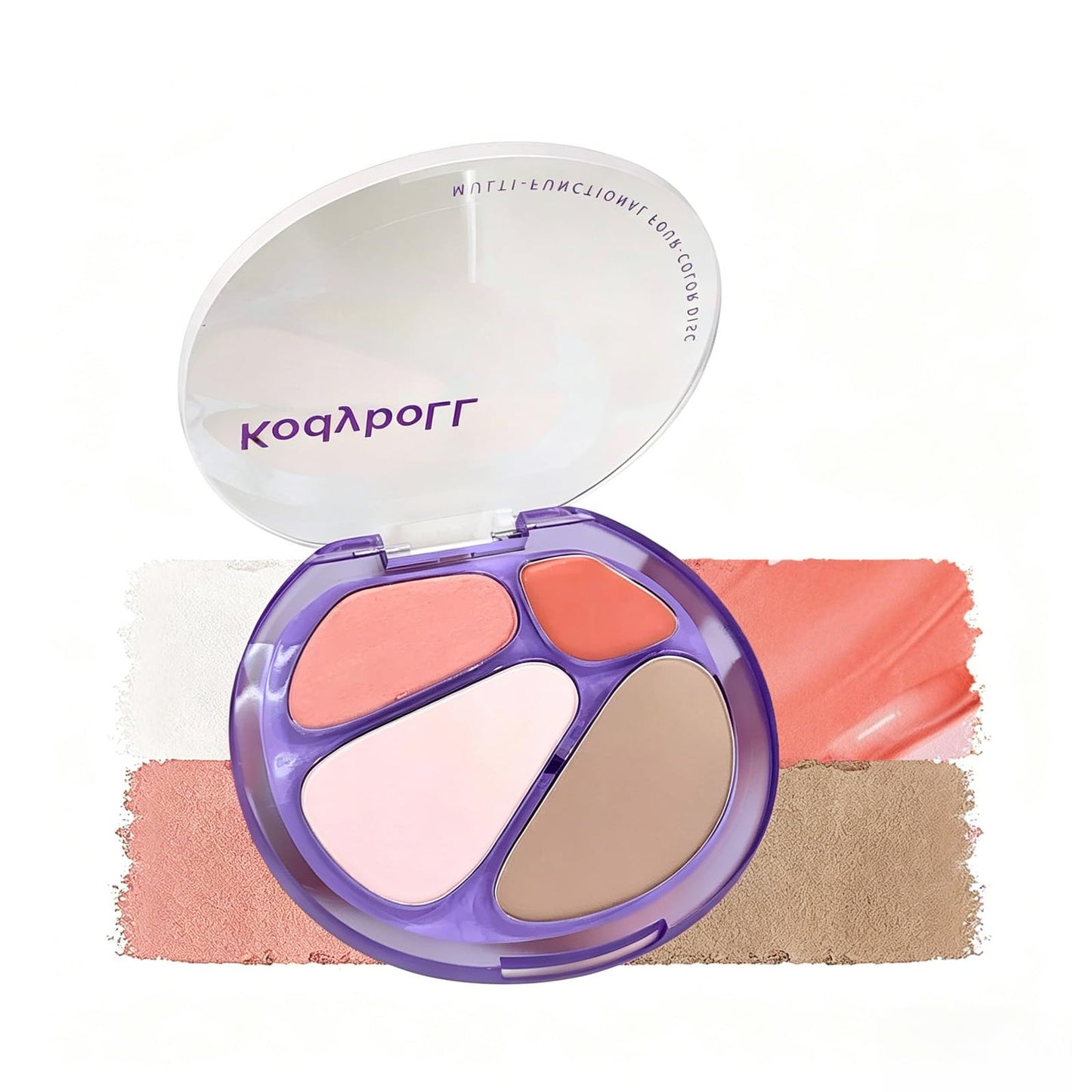 4 Colors Highlighter & Blush Palette, 4-in-1 Eyeshadow, Blush, Highlighter, And Contour for a Natural Finish Face Illuminator Powder Glow Blush Palette for Women