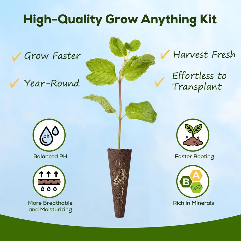 12 Pods Herbs Green Seed Pod Kit for AeroGarden, Ahopegarden Hydroponics Growing System, 1000+ Seeds of Basil, Parsley, Thyme, Mint, Cilantro, Dill, Oregano
