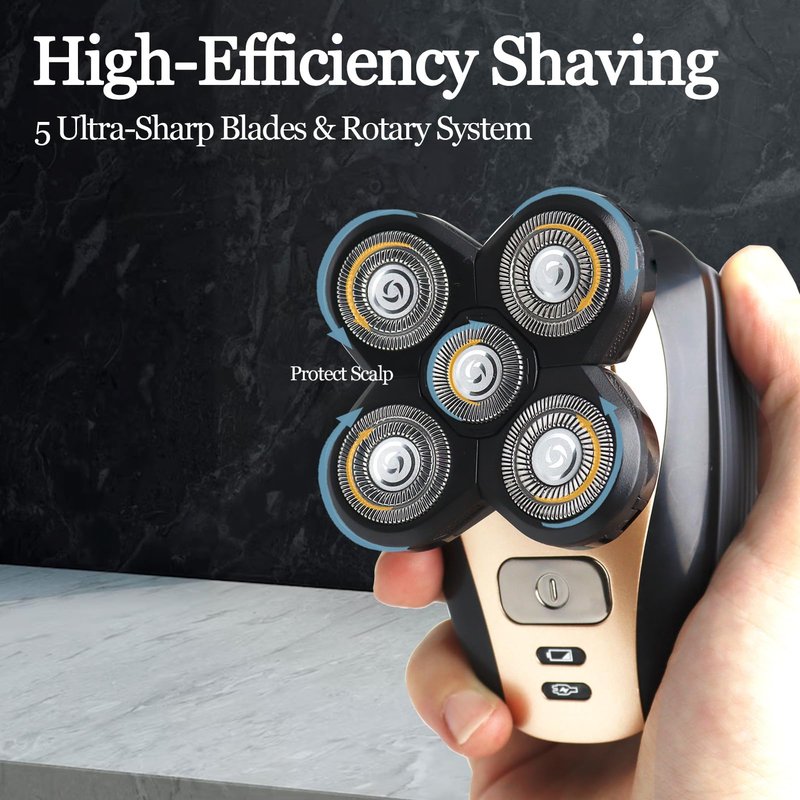 GORLENT 4-Pack Pro 5 Replacement Blade Refills for Freebirds Bald Head Shavers, Shaver Replacement Head for a Close and Smooth Shaving Experience