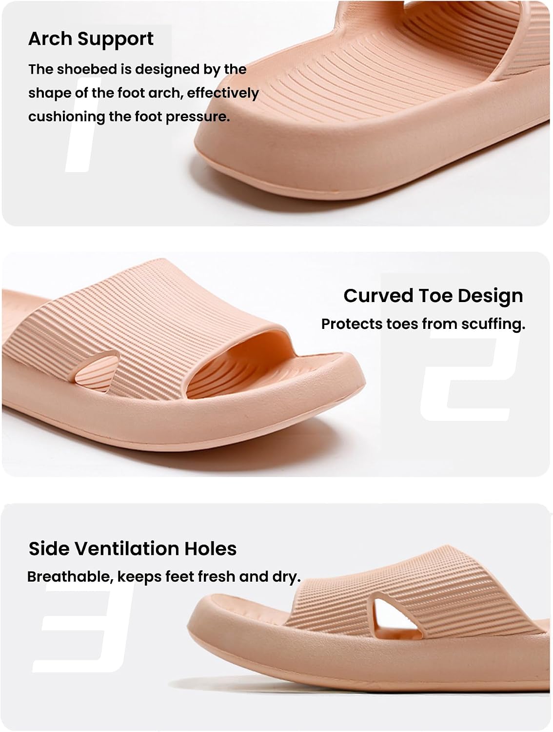 Shower Shoes for Men and Women - Soft, Lightweight, Quick-Drying Non-Slip Slippers | Indoor & Outdoor Use