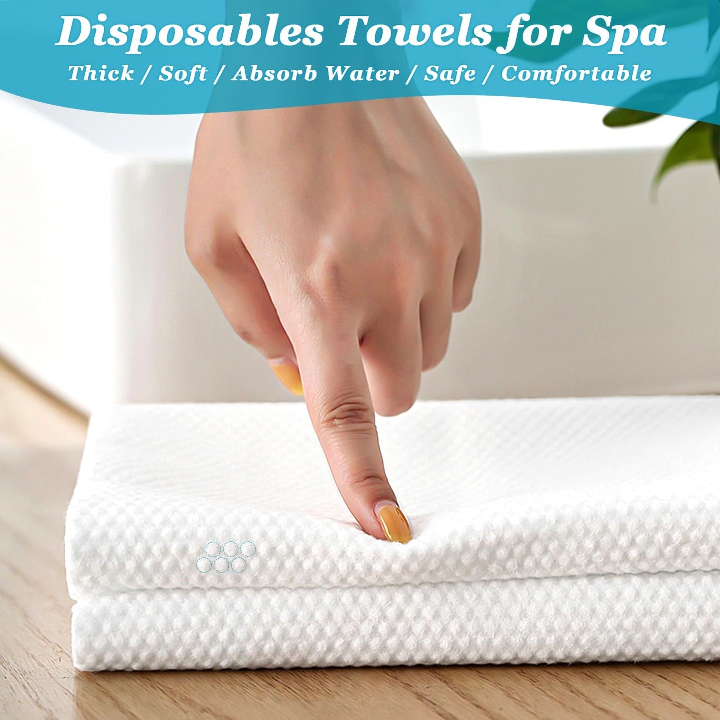 Tvvcalk Premium Disposable Towel, 100 PCS Ultra Soft, Quick Dry Disposable Hair Towels Spa Salon Towel, Portable Body Towels Disposable for Massage Beauty Hotel Camping Travel Gym 28 x 12 inch