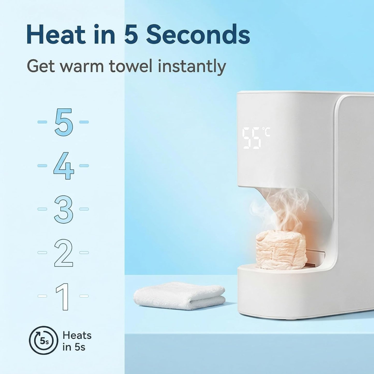 Automatic Towel Warmer Dispenser - 5-Second Rapid Heating Machine | 55°C Constant Temperature for Spa & Home Use