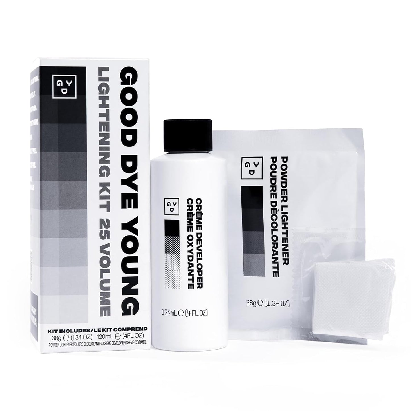 Good Dye Young Hair Lightener Kit - Dust-Free Powder & 25 Volume Developer | Vegan Bleaching Kit (4 oz.)