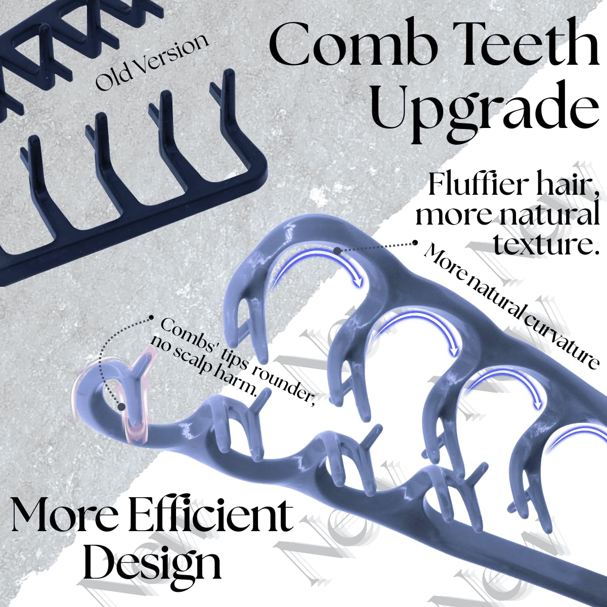 Upgraded Texture Comb Set - Volumizing Root Lift Tool for Curly Hair | Wide Tooth Detangling Combs, Portable Styling Tools