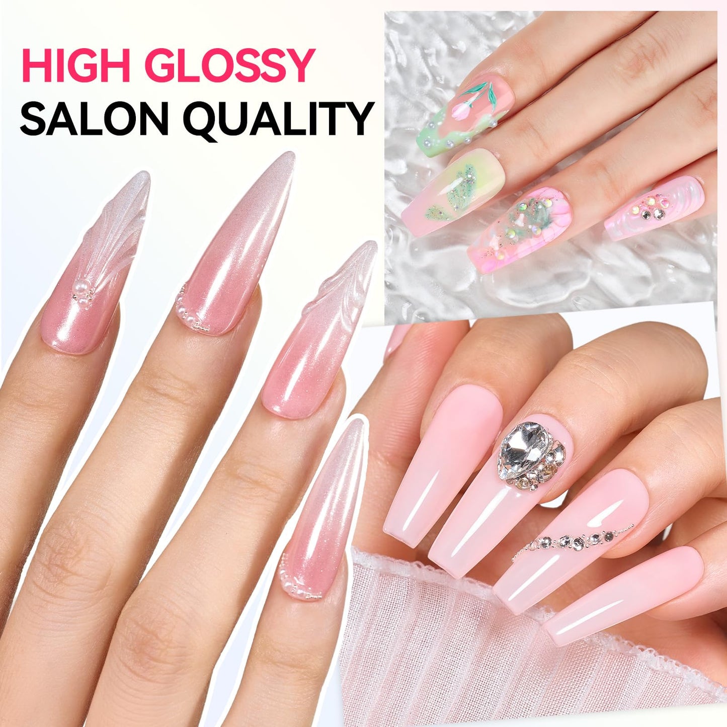 Makartt Gel Top Coat: 2 PCS 15ml No Wipe Top Coat Gel Nail Polish Upgrade Diamond-Shine Long-Lasting Clear Gel Polish Soak Off UV LED Lamp Needed Home DIY Gift Women