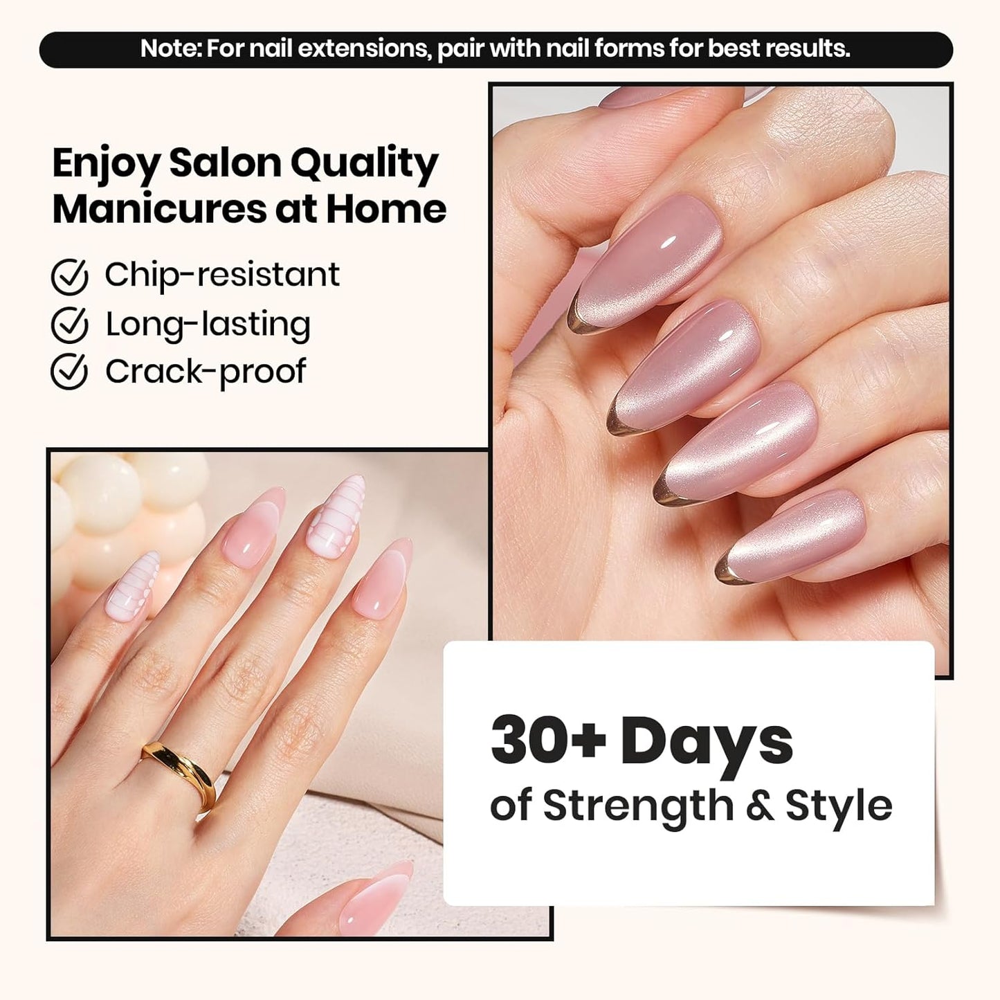 Beetles Builder Gel - Clear Nail Strengthening Gel Set | 3 Pcs for DIY Salon Use, UV & LED Compatible