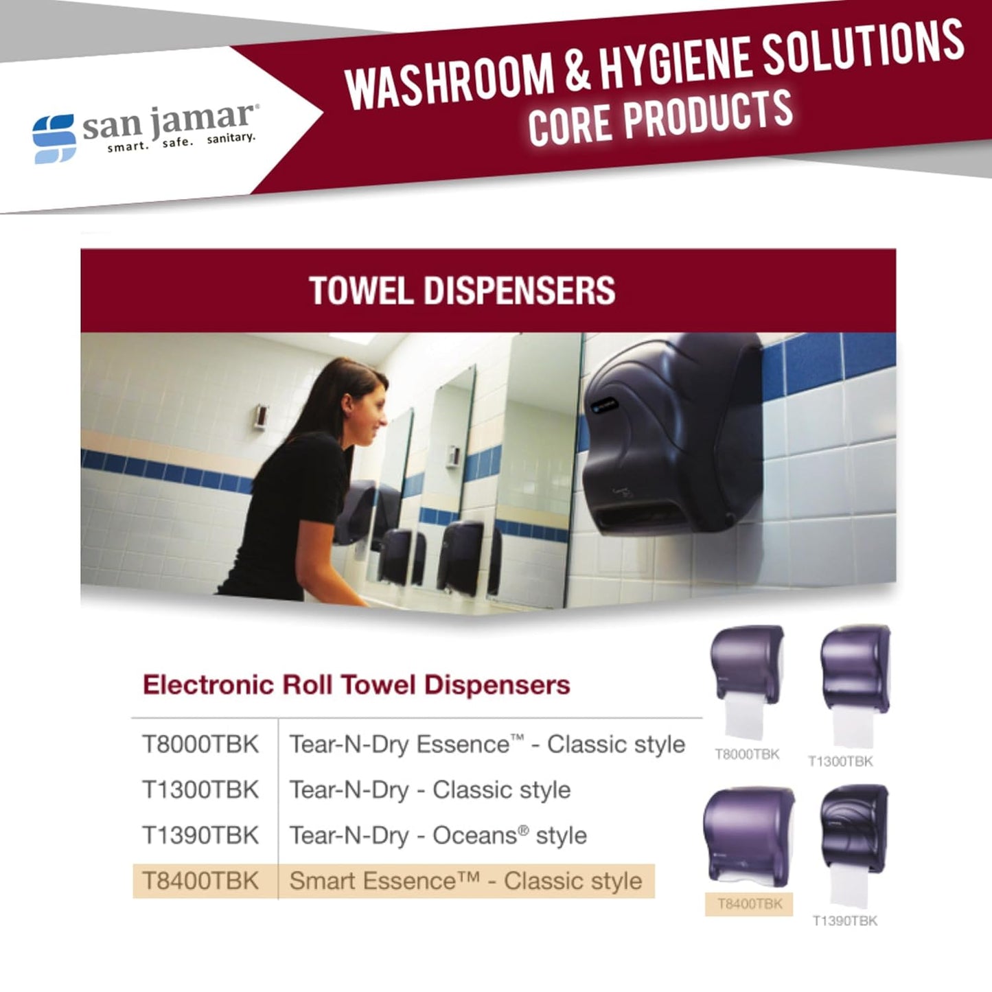 Smart Essence Electronic Roll Towel Dispenser - Touchless Design | Black Finish