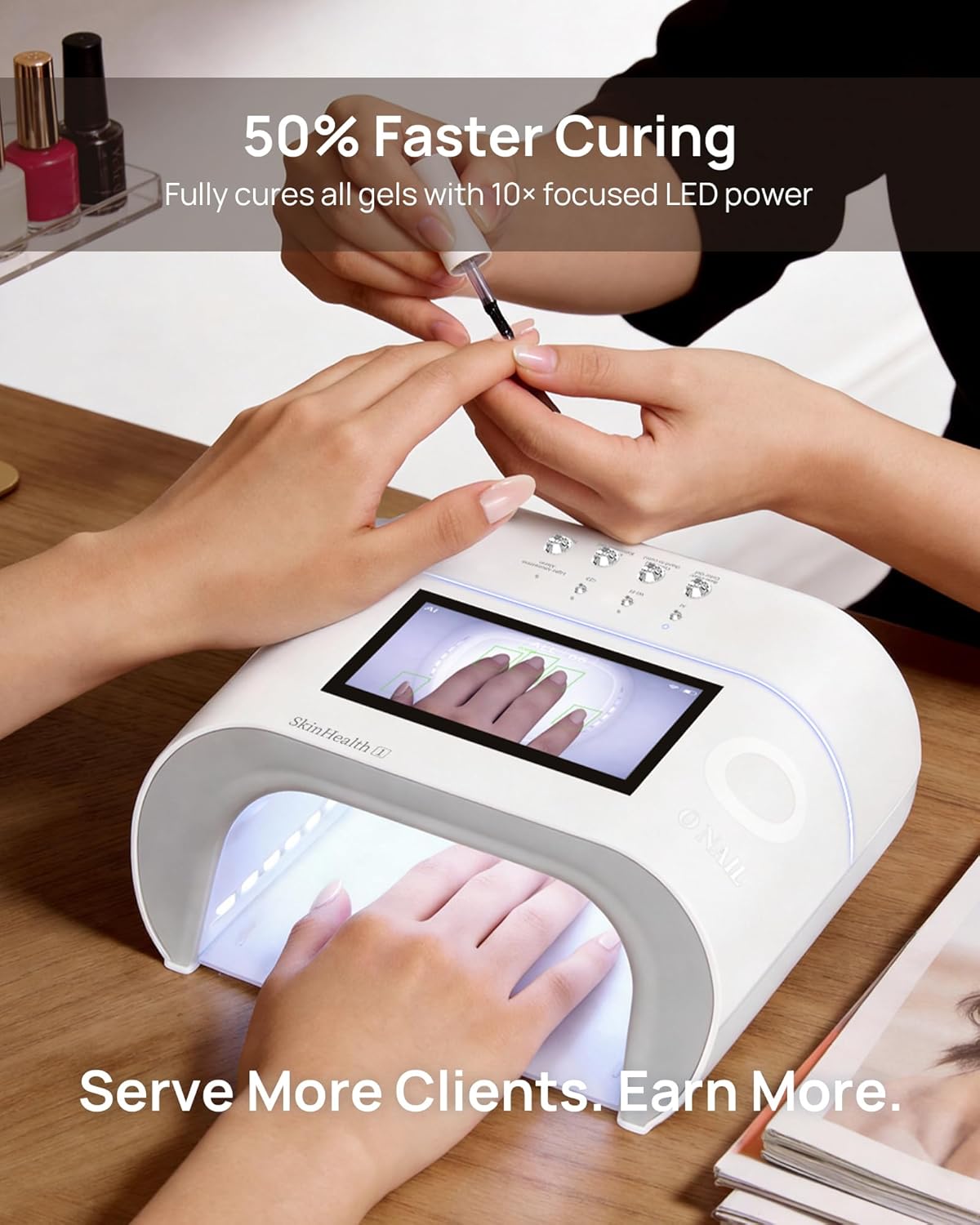 UV LED Nail Lamp - Smart Precision Scan Reduces UV Exposure | 109 LED Nail Dryer with HD Display, Fast Curing Light for Salon & Home, Pink