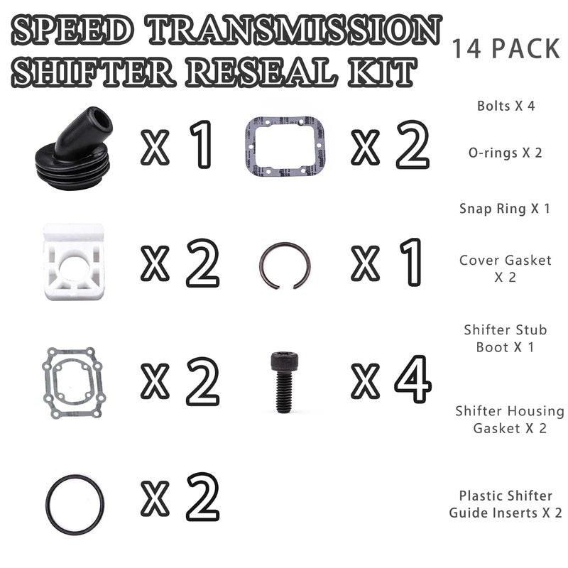 Speed Transmission Shifter Reseal Kit 5-Speed Compatible with Guides 1987-2001 Ford F250 F350 F450 ZF S5-42 S5-47 ZF42-SK1 3/4 and 1 Ton Pickup Trucks Auto Replacement Repair Parts