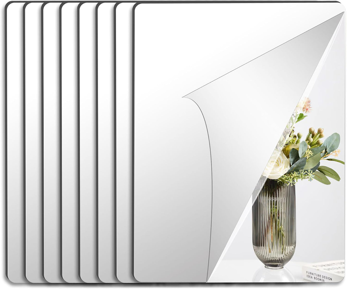 Medium Fogless Shaving Mirror - 2 Pack Shatterproof Wall & Handheld Design | 6x8 Inch for Travel & Camping