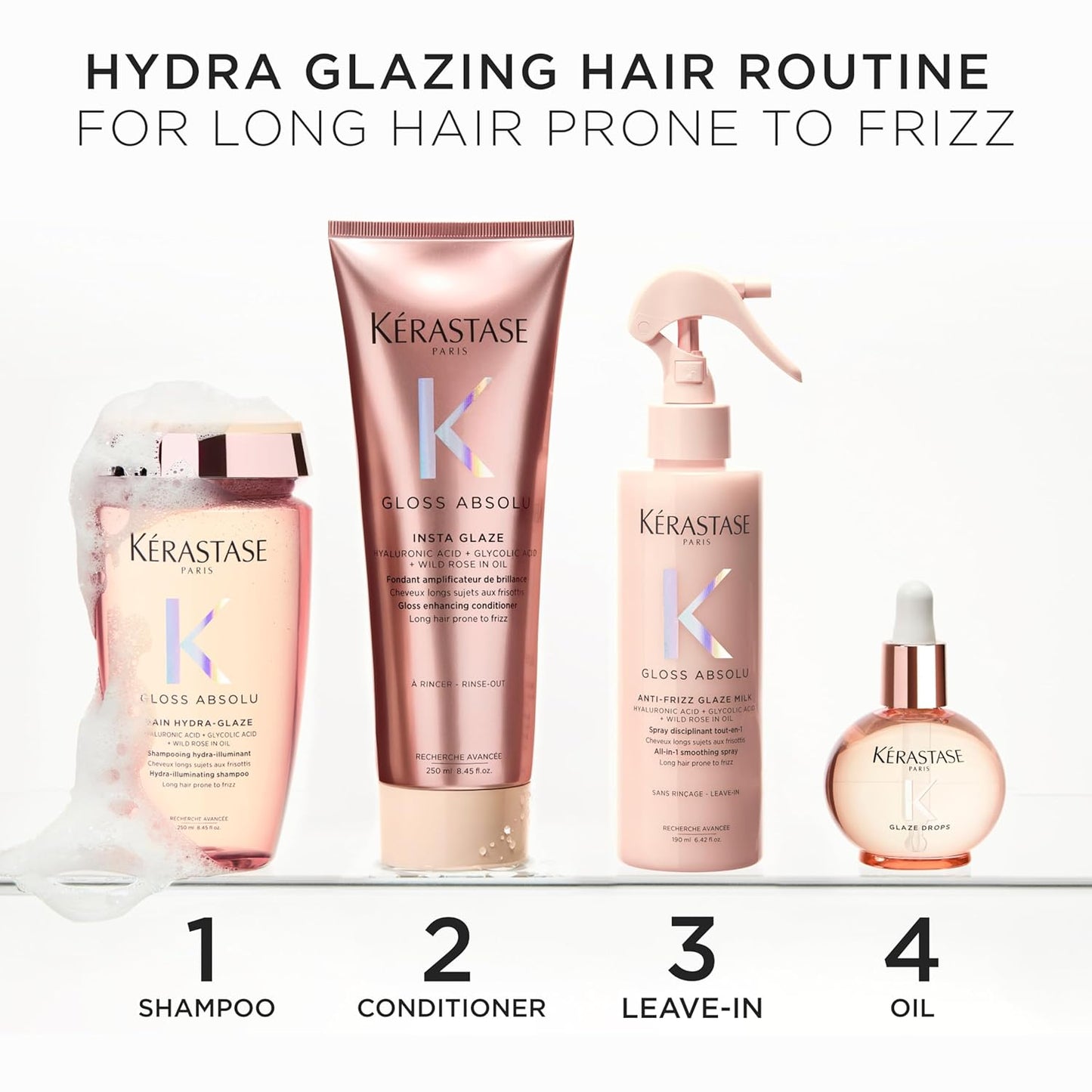 Kerastase Gloss Absolu Glaze Drops - Anti-Frizz Hair Oil for Gloss & Shine | Nourishing Hydration with Hyaluronic Acid