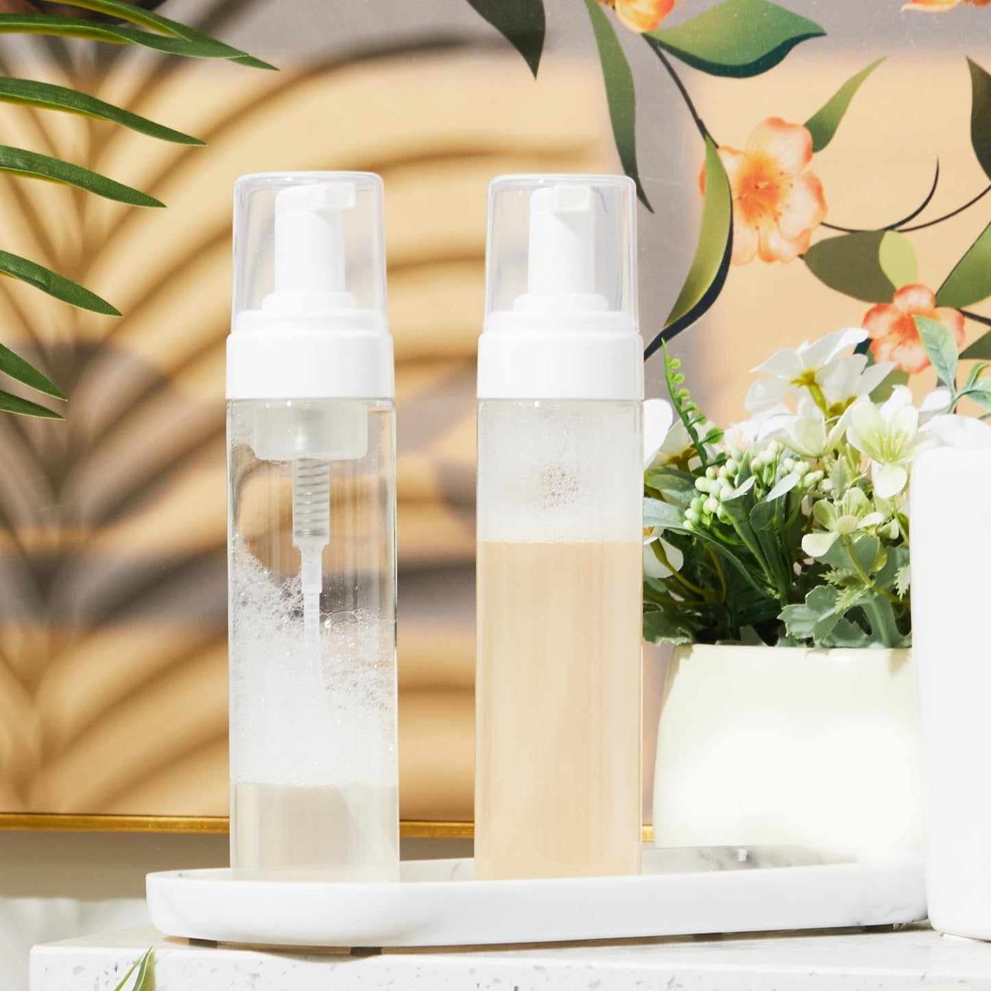 Havawish 24 Pcs 8 Oz/ 250 ml Foaming Soap Dispenser Foaming Pump Bottle Plastic Travel Hand Portable Container for Liquid Shampoo, Lash Cleanser