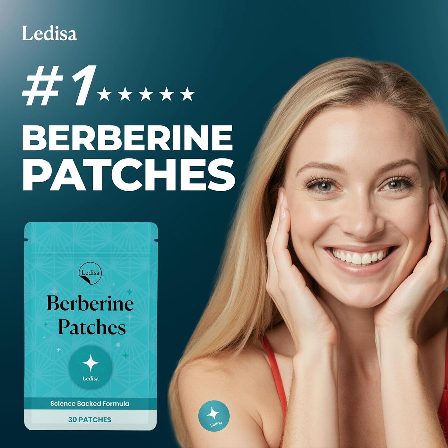 Berberine Patches - L-Glutamine, Garcinia Cambogia & Resveratrol | 30-Day Supply for Men & Women