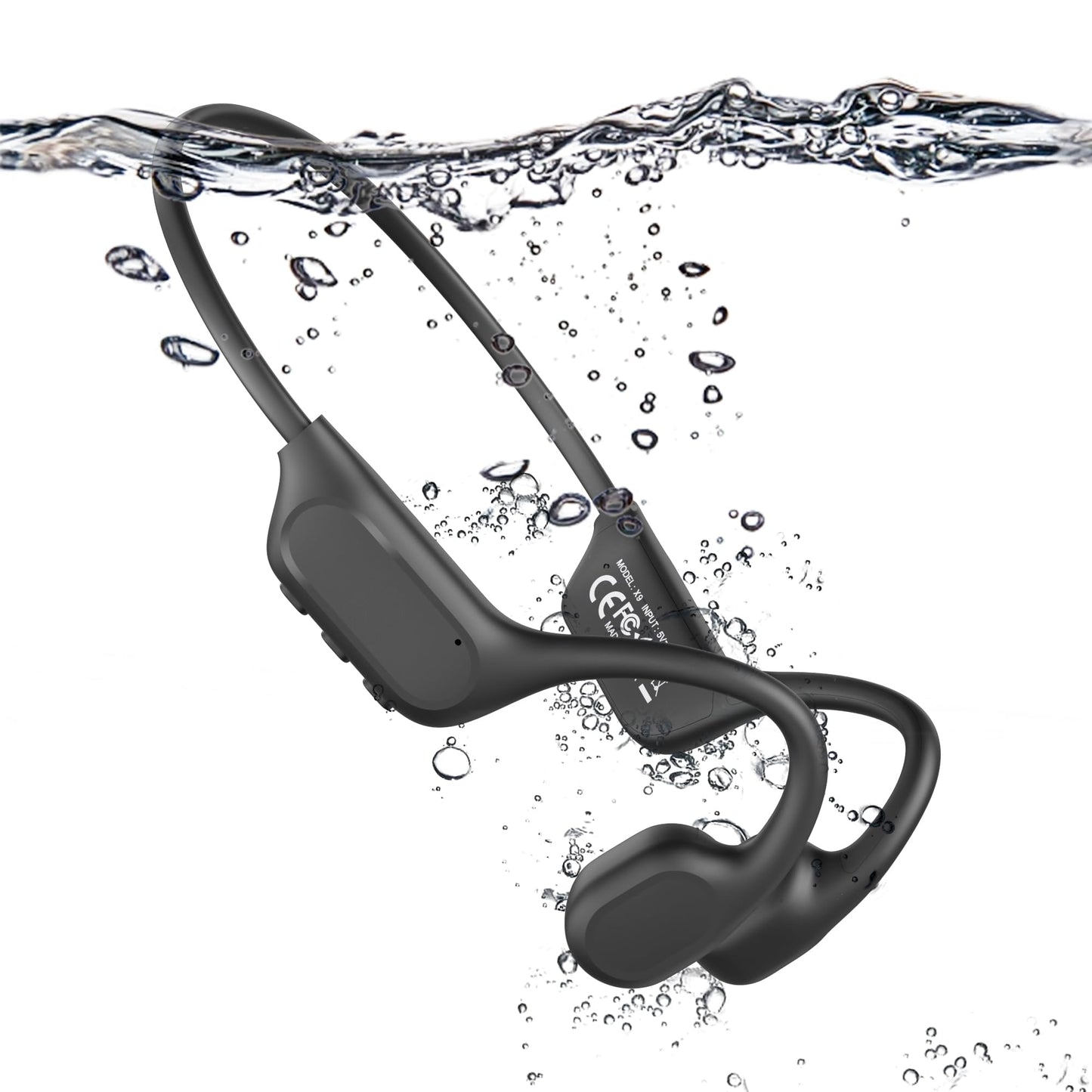 Vonlaxi Bone Conduction Headphones IPX8 Waterproof Swimming Headphones Open Ear with MP3 Mode 32GB Memory Up to 8 Hours Playtime Bluetooth 6.0 Earbuds with Secure Fit for Running, Fitness and Cycling