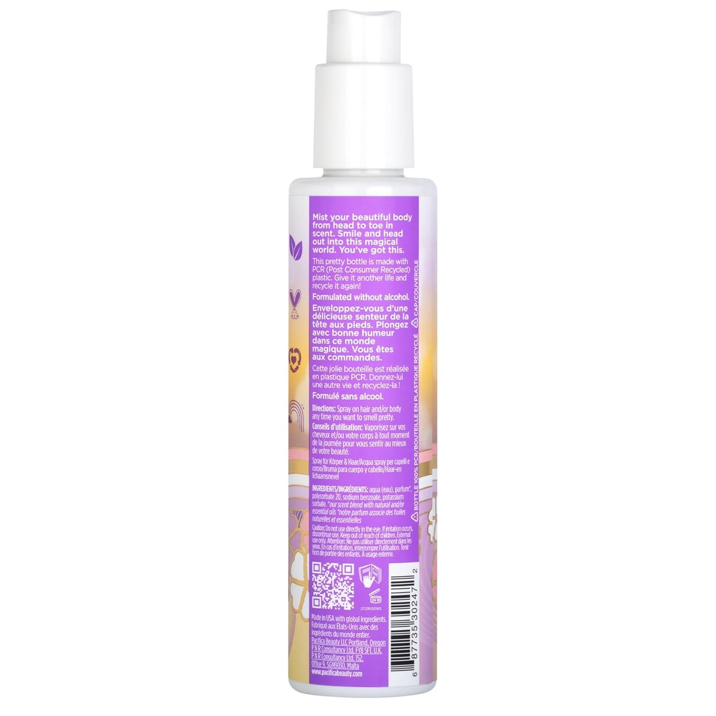 Pacifica French Lilac Hair & Body Mist - Vegan Floral Perfume Spray for Women | Alcohol-Free, 6 Fl Oz