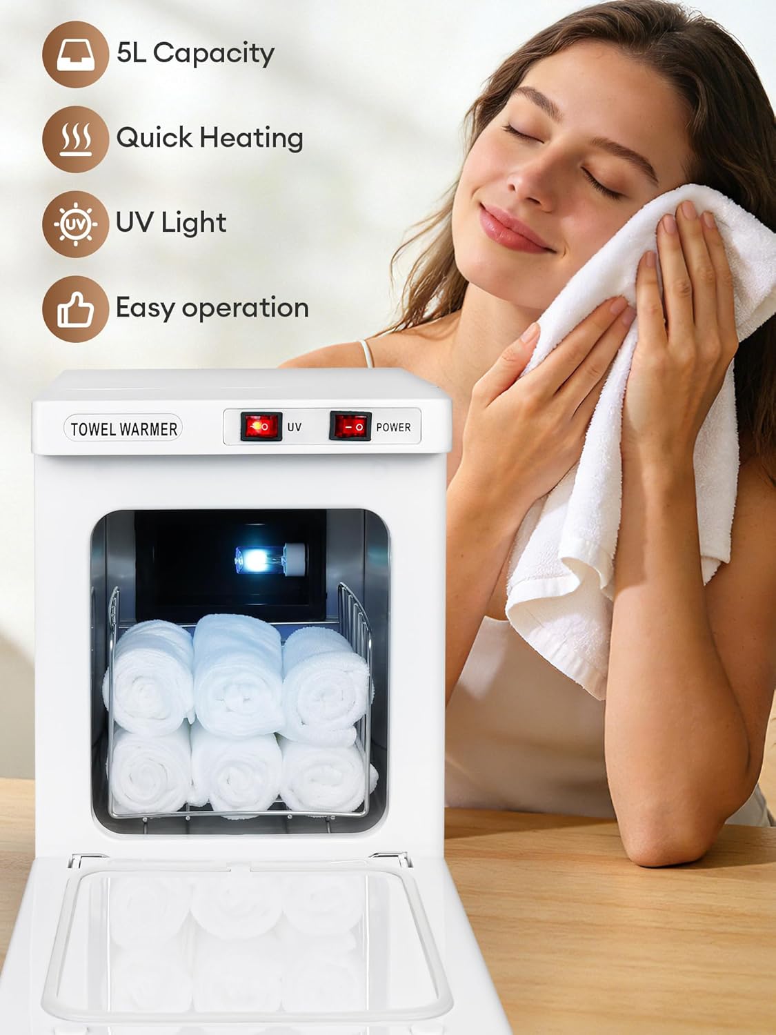 Hot Towel Warmer - 5L Esthetician Heating Machine for Hand & Face | Ideal for Spa & Home Use
