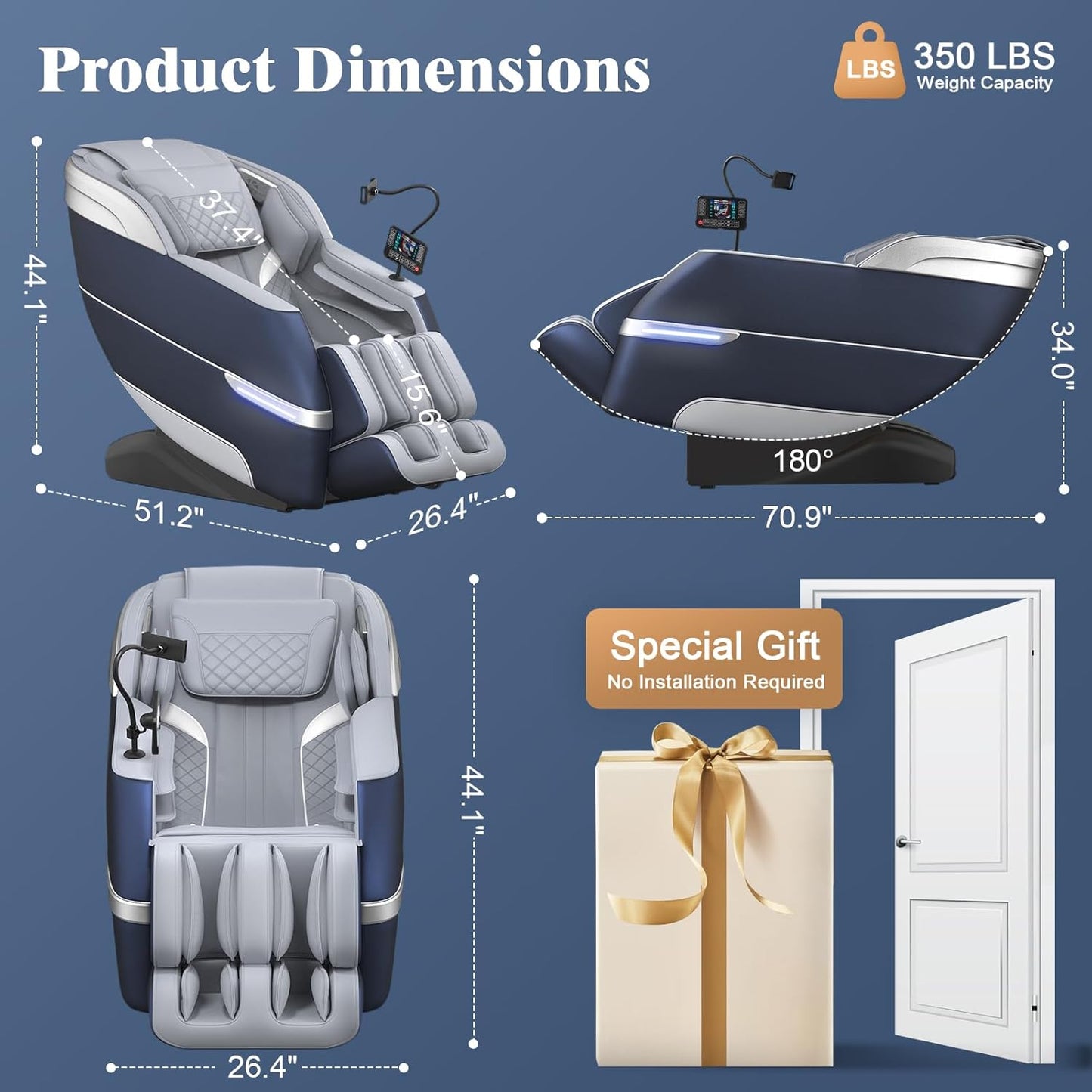 YONISEE 4D Massage Chair - Full Body Shiatsu Recliner with AI Control, Heating & Bluetooth | Zero Gravity SL-Track Design