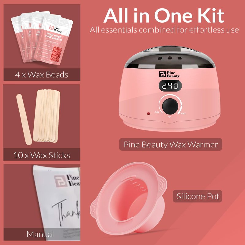 Hair Removal Warmer with Digital Temperature Control – Hard Bead Melting Machine for Women, Professional Home Kit with Pot, Fast Heating System Upgraded