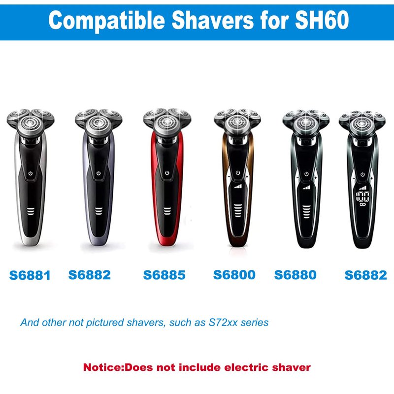 SH60 Replacement Shaver Heads Compatible with Philips Norelco Series 6000, Replacement Blades Compatible with Philips Electric Shaving Series 6000