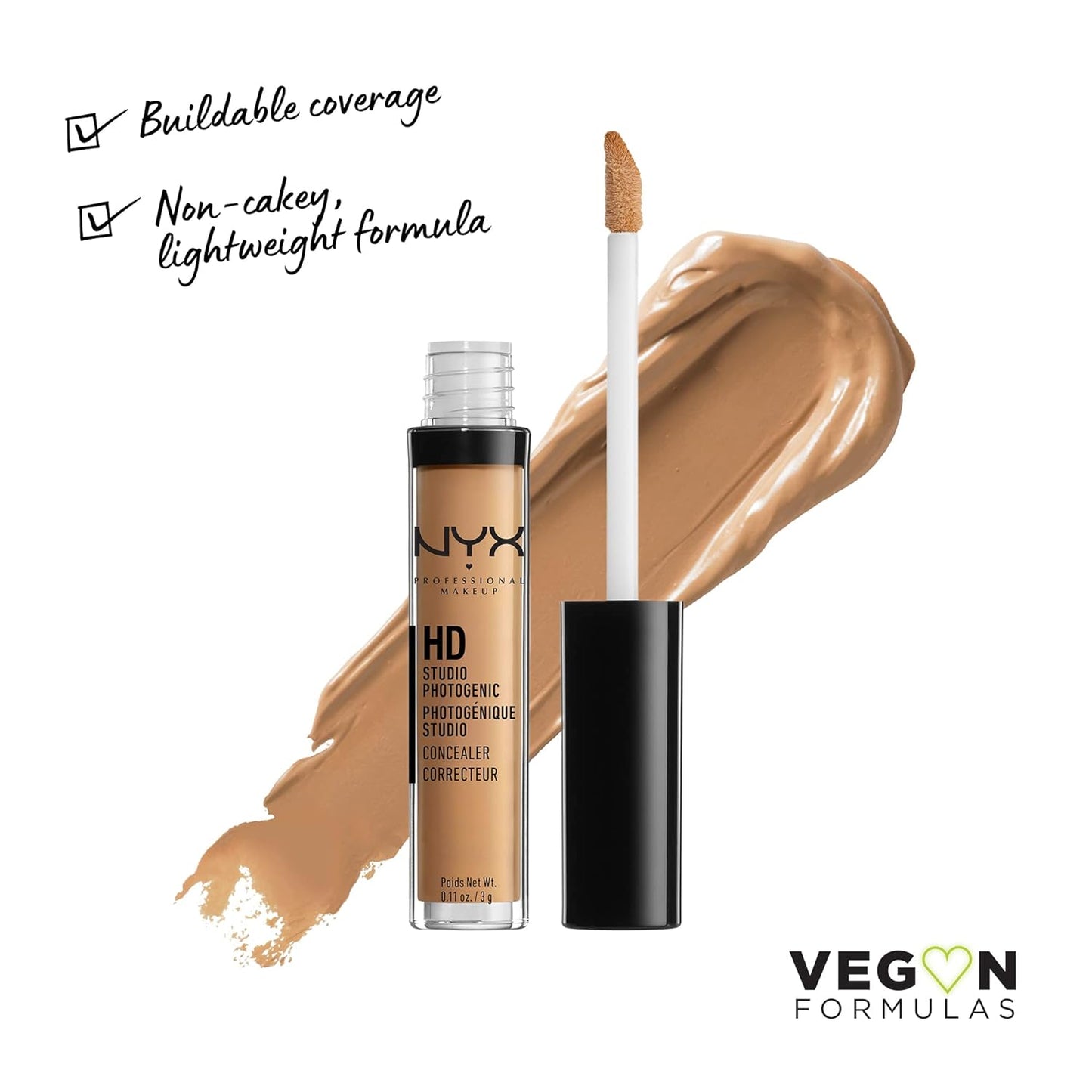 NYX HD Studio Photogenic Concealer Wand - Medium Coverage for Flawless Skin | Tan Shade