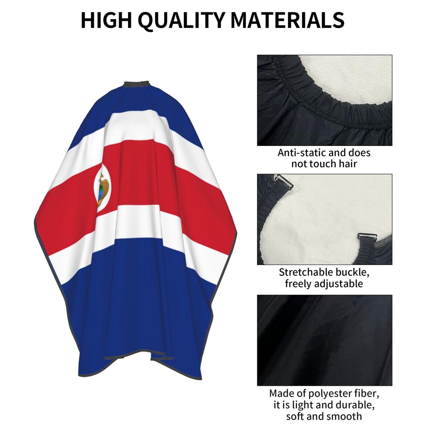 Costa Rica Flag Hair Cutting Barber Cape Hair Salon and Dyeing Styling Cloth for Women/Men