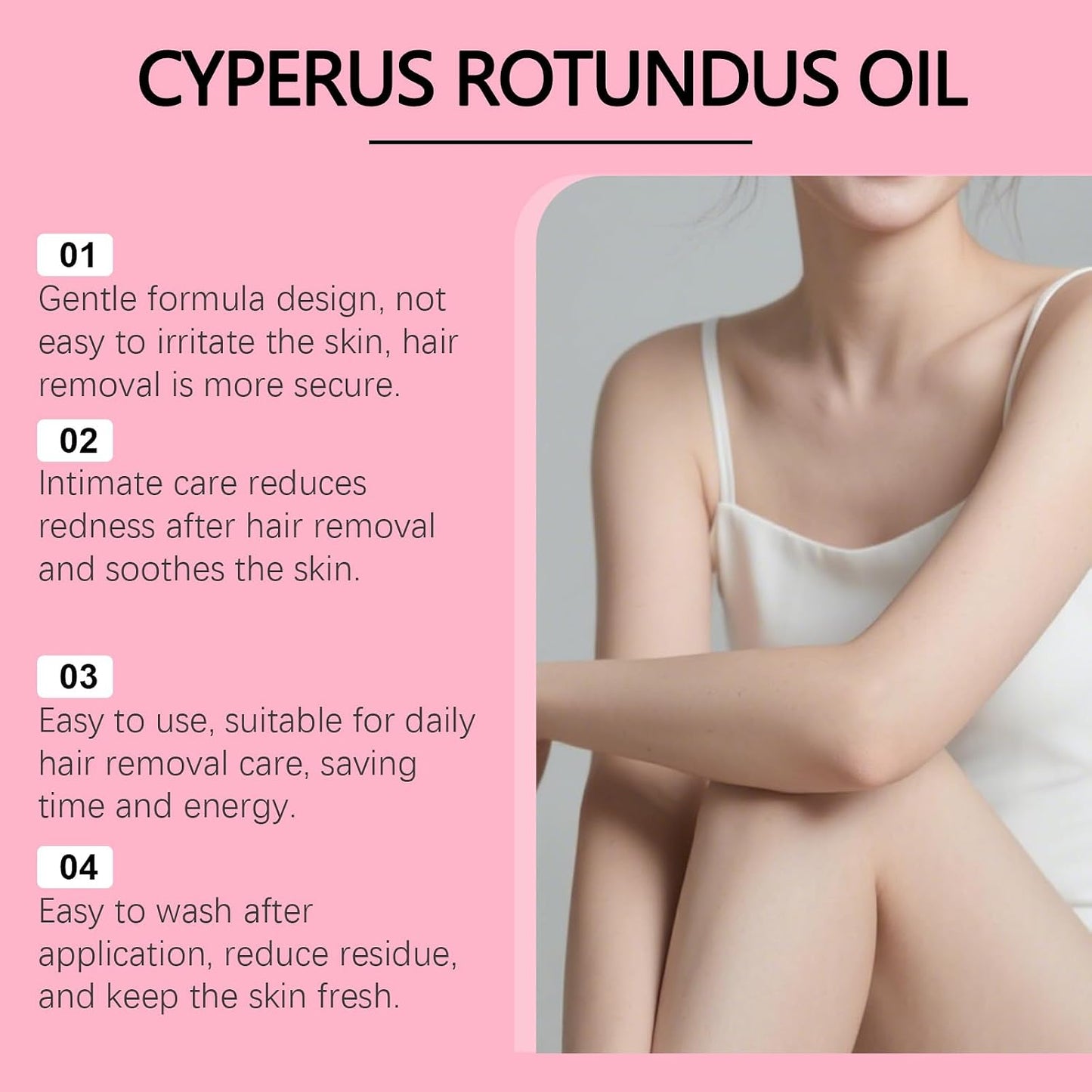 Cyperus Rotundus Oil for Hair Removal - 100ml Natural Oil Reducing Body Hair Growth | Suitable for All Skin Types