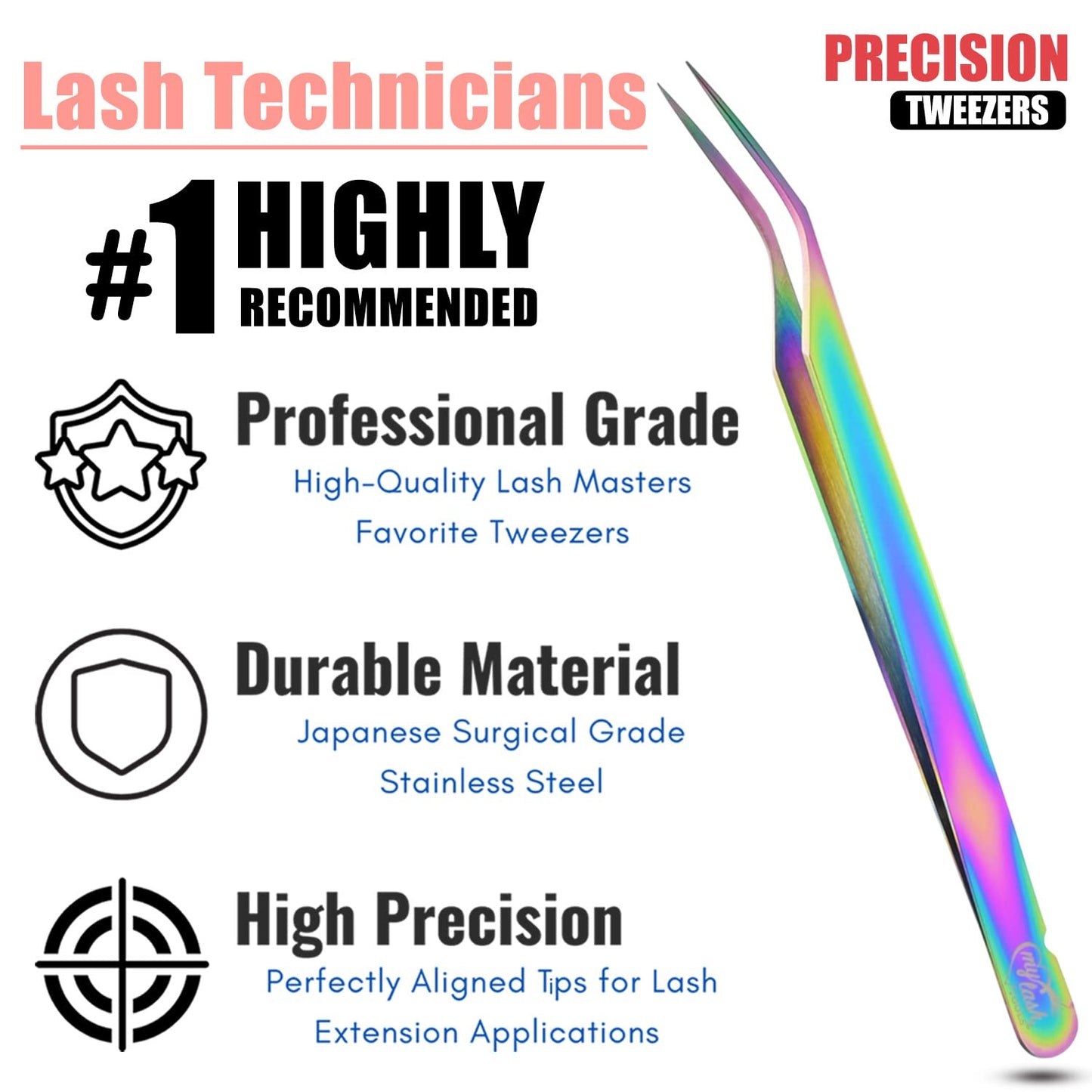 My Lash Tools New Isolation Lash Tweezers For Eyelash Extensions Best for Individual Isolation & Classic Lashes Japanese Stainless Steel Lightweight Precision Lashing Twisers