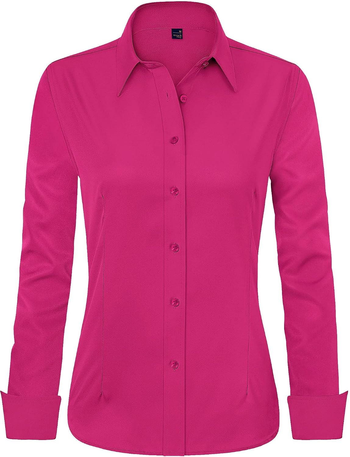 J.VER Women's Long Sleeve Dress Shirt - Wrinkle-Free Business Casual Blouse for Office Work
