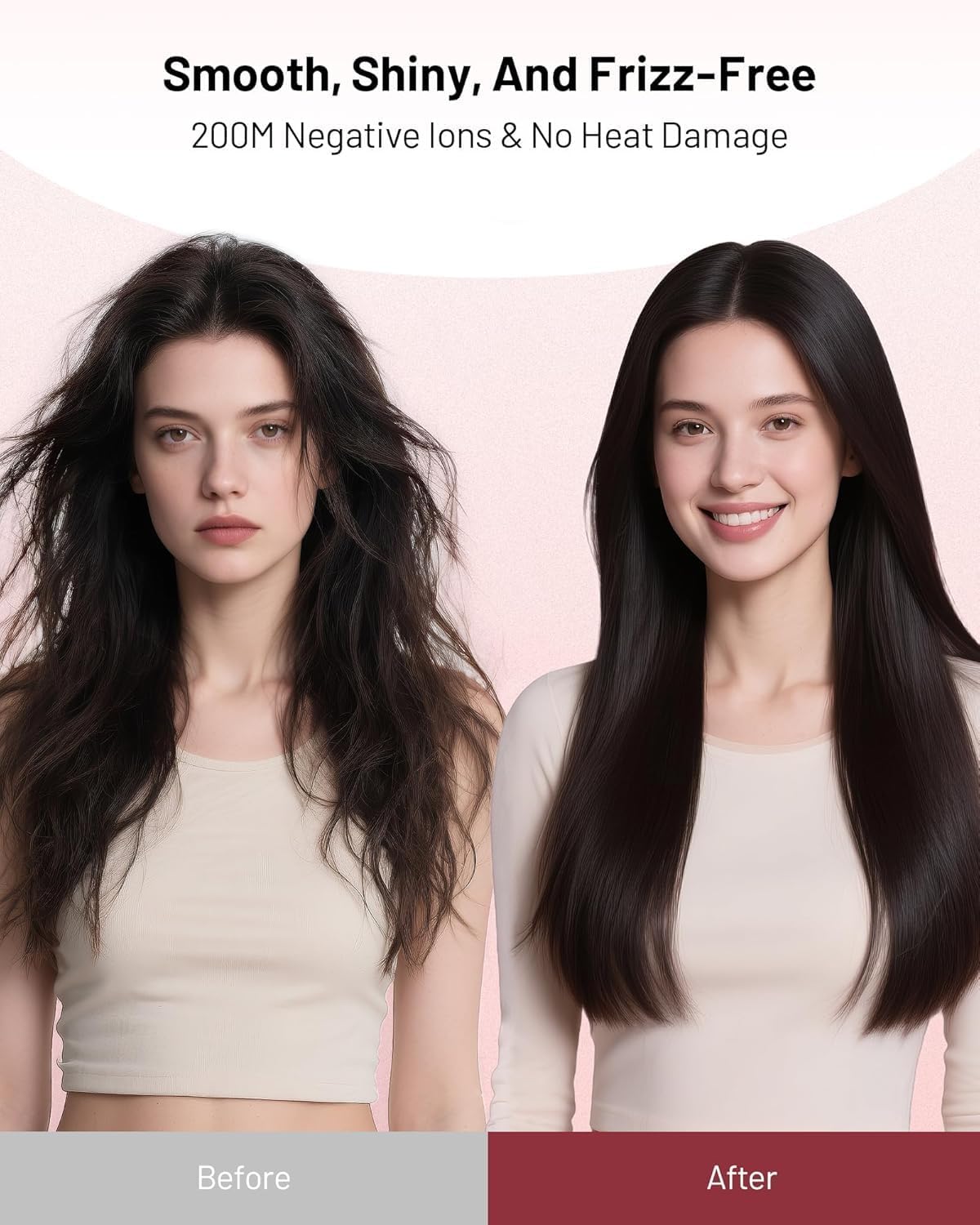 Travel Hair Dryer with Diffuser - 1875W Ionic Fast Drying & Frizz Control | Lightweight, Dual Voltage (110-240V) - Black