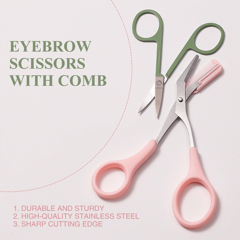 SWEET VIEW 48pcs Dermaplan Razor Kit for Women Face and Eyebrow with Brow Scissor, Facial Microblades Shaver Tool