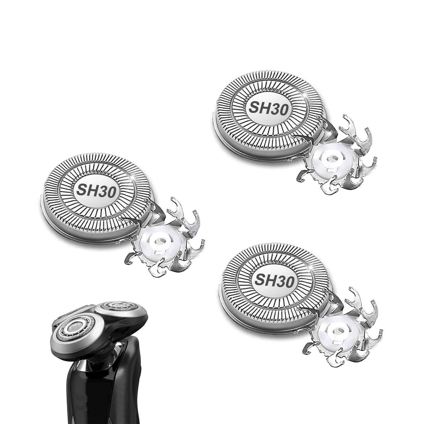 3 Packs SH30 Replacement Heads Compatible with P-hilips Norelco Series 3000 Replacement Heads,Electric Shaver Blades & Cutters Compatible with Series 3000, AquaTouch, PowerTouch Shavers