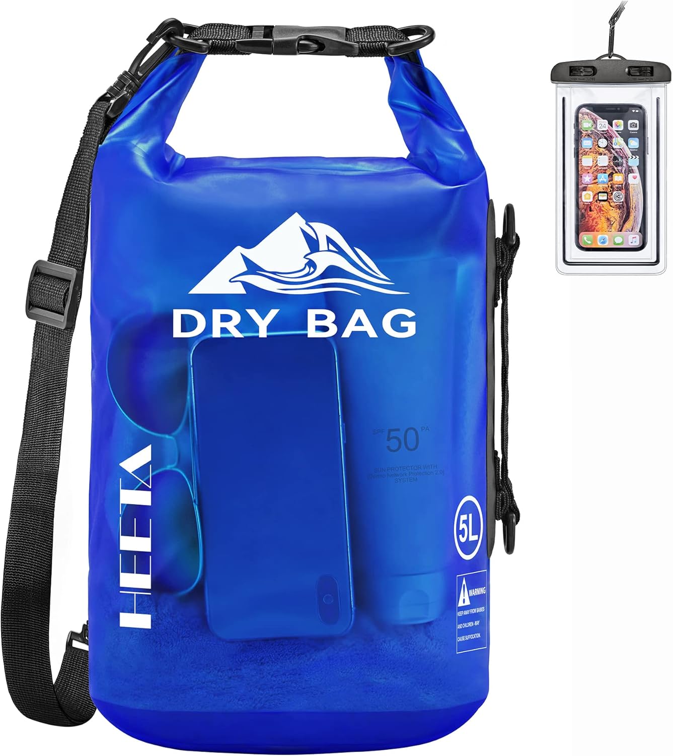Waterproof Dry Bag - Lightweight Roll Top Storage Backpack for Travel, Swimming, Boating | 5L/10L/20L/30L/40L Sizes