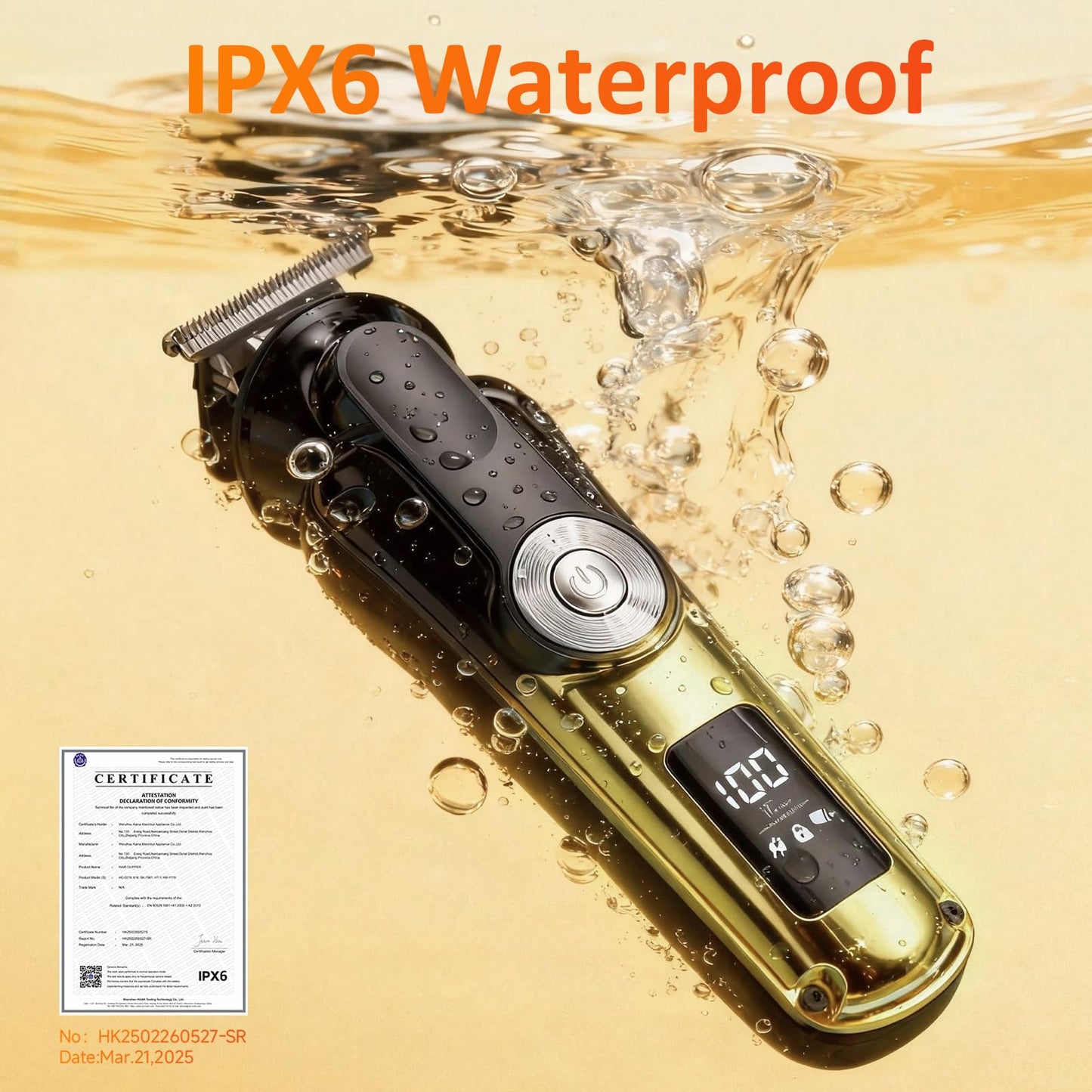 KOMINGDON 20 Piece Hair Clipper Beard Trimmer for Men, All-in-One Men's Grooming Kit for Nose,Ear,Body,Mustache, Cordless Electric Shaver Razor with IPX6 Waterproof,120-Min Runtime,LED Display