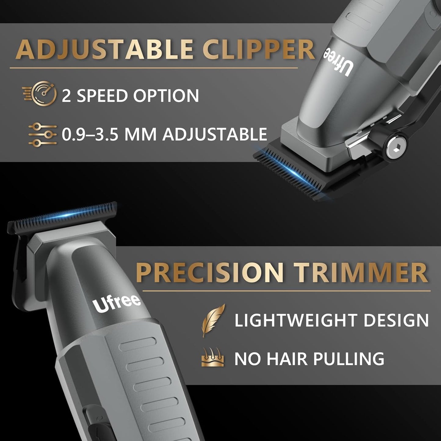 Ufree Hair Clippers & Trimmers Set - Professional Electric Razor & Foil Shaver for Men's Grooming | Ideal for Home & Barber Use