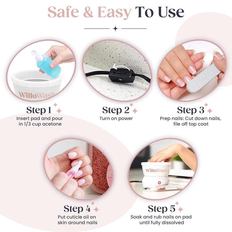 Electric Acetone Nail Remover Bowl - Heated Soaking Kit for Fast Acrylic & Dip Powder Removal | Ideal for Home Use