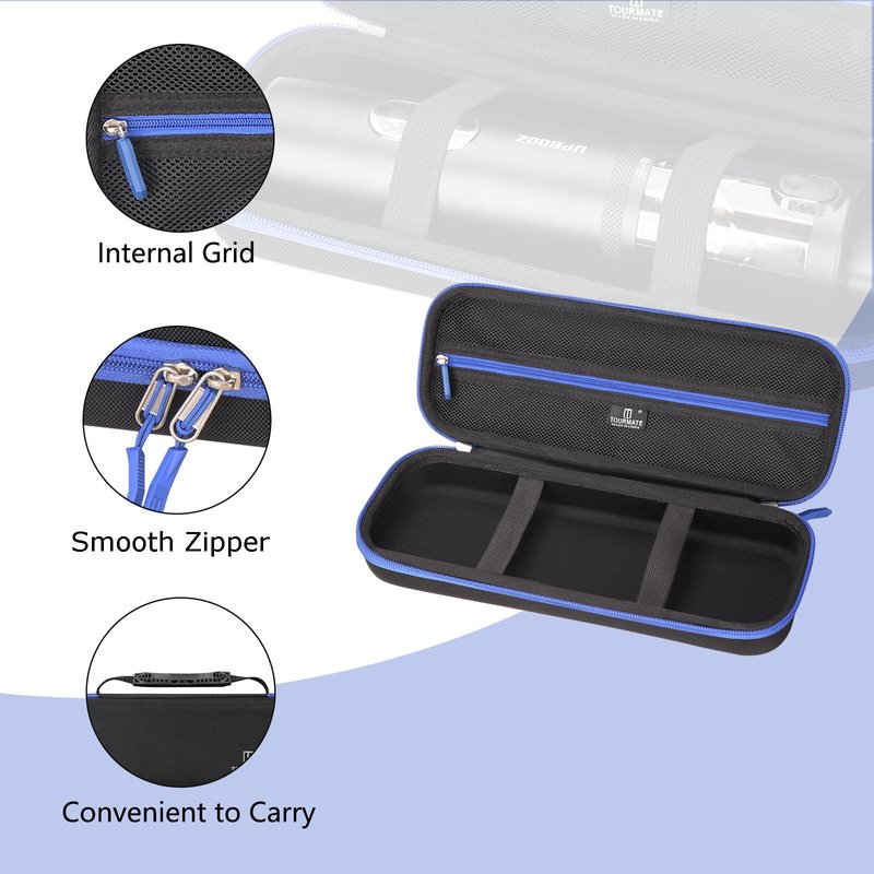 Tourmate Hard Storage Case for Upbooz/Vacuum/Minthouz/Dovety Vacuum Cordless - Travel Case for Portable Car Vacuum(Only Case)(Black & Blue)