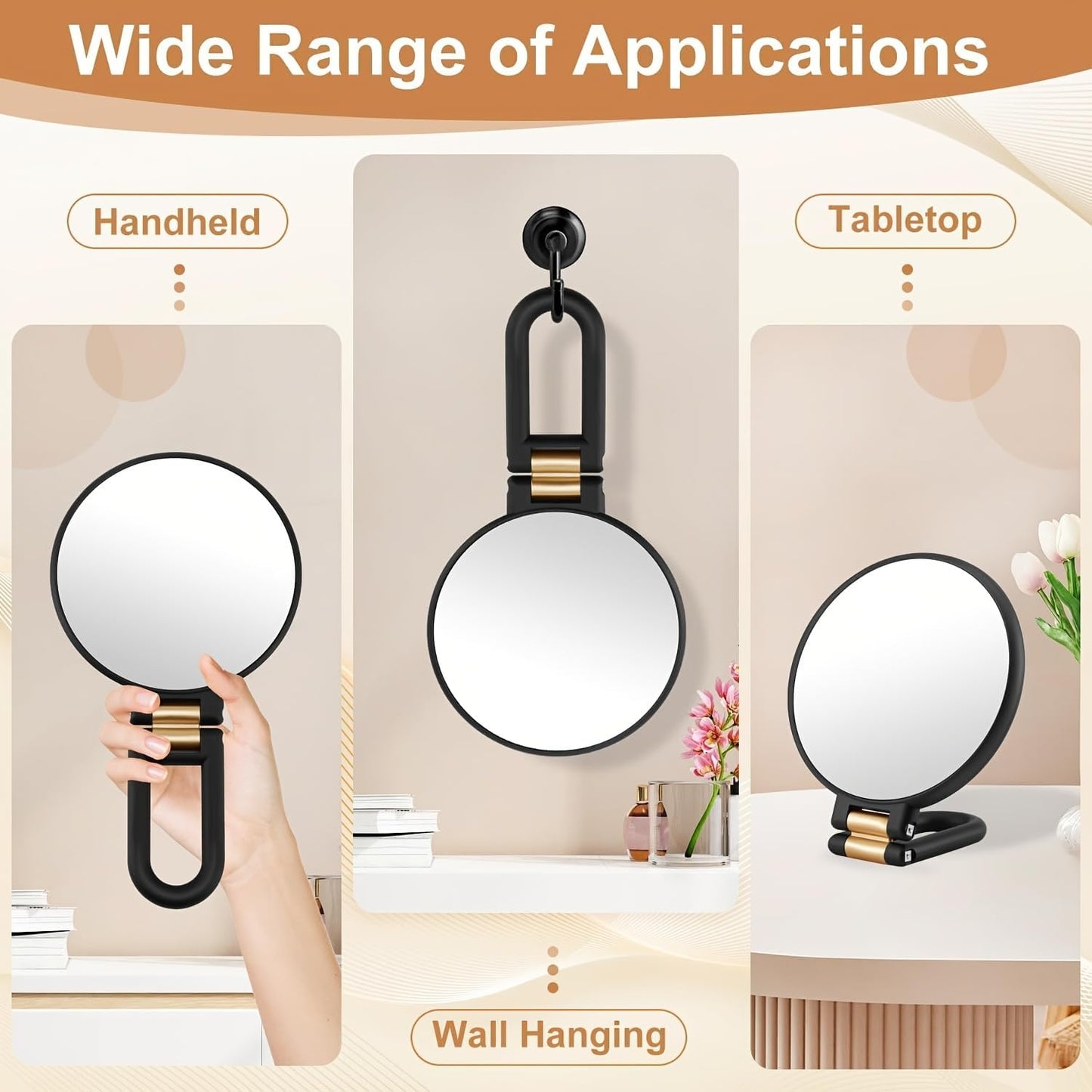 50X Magnifying Mirror - 360° Adjustable Dual-Sided Design for Precision Makeup & Eyebrow Tweezing | Travel-Friendly Beauty Tool