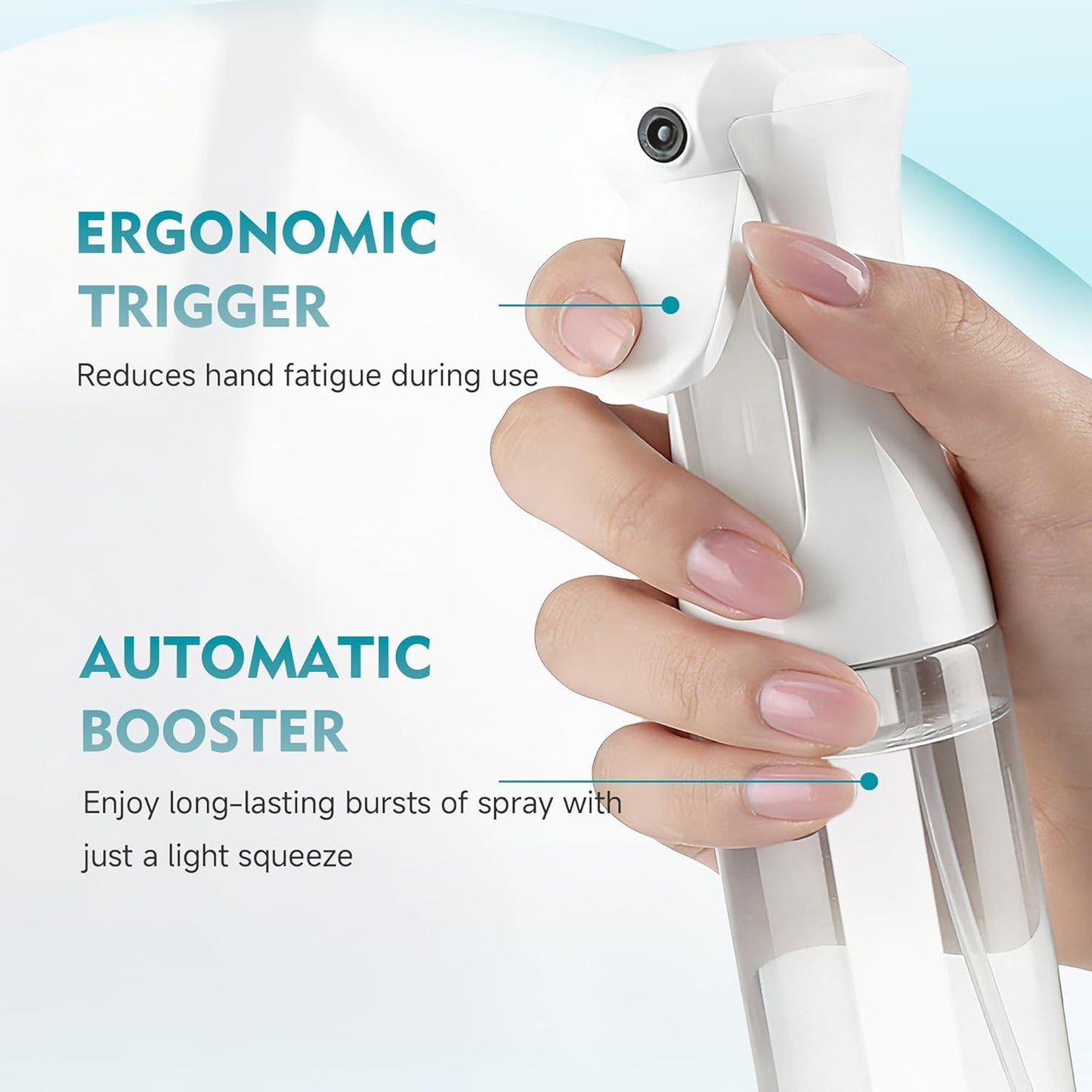 Continuous Spray Bottle - 6.8 OZ Ultra-Fine Mister for Hair, Plants & Cleaning | Versatile 1 Pack
