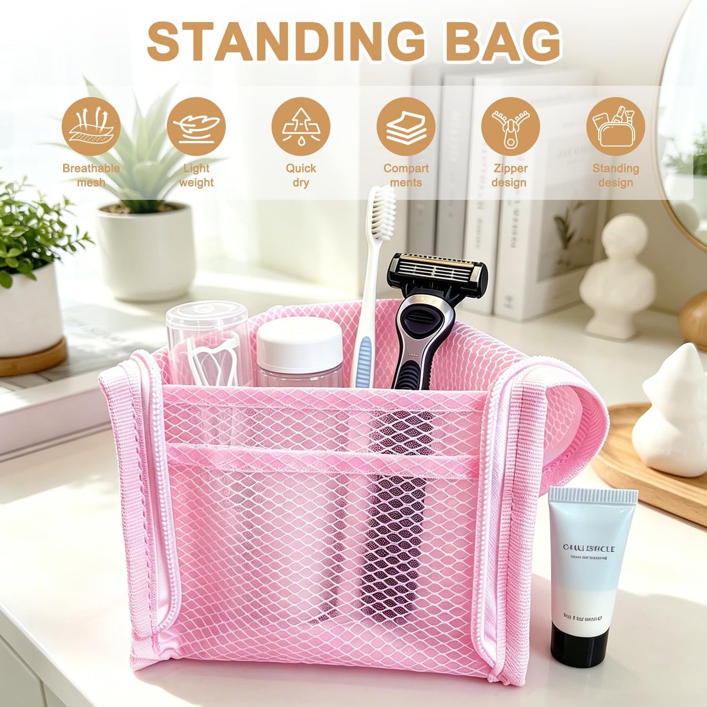 Portable Travel Toiletry Bag - Lightweight & Compact Design | Black Color