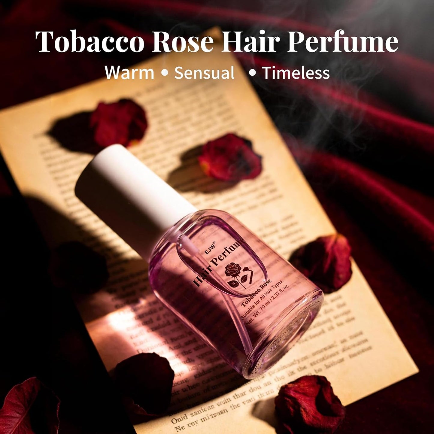 Tobacco Rose Hair Perfume for Women - Alcohol-Free Fragrance Mist with Collagen & Coconut Oil | Long-Lasting 1.23 fl oz