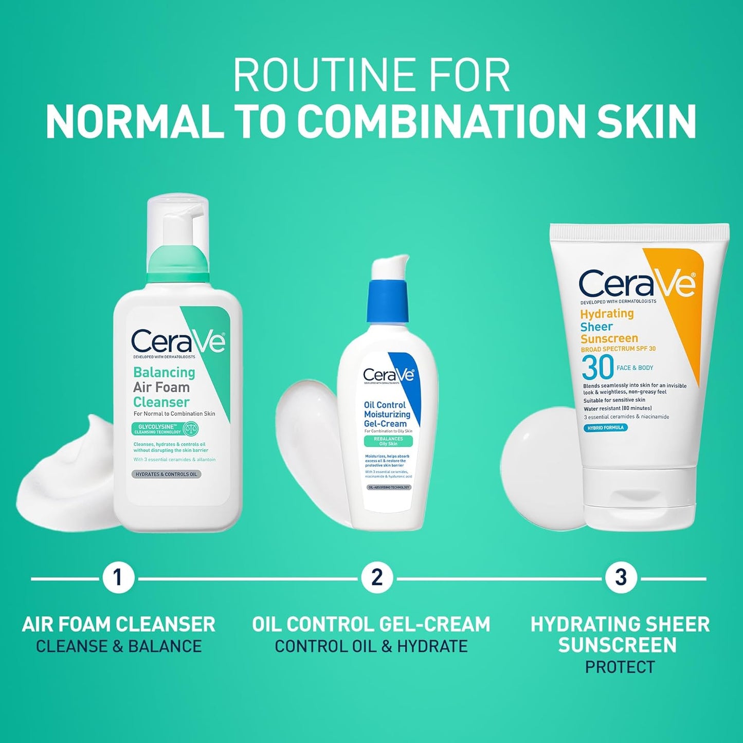 CeraVe Balancing Air Foam Face Wash - Foaming Cleanser for Combination Skin | 8oz, Fragrance-Free, Non-Comedogenic