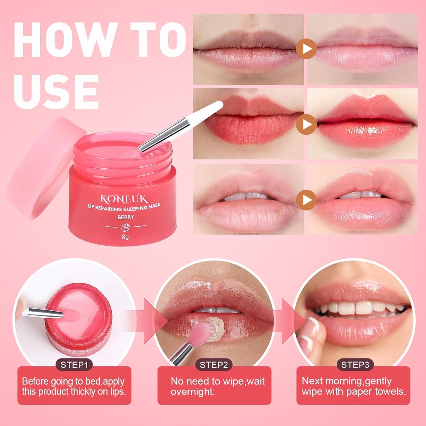 Lip Sleeping Mask Set - 24 Pack Hydrating Overnight Masks with Vitamin C & Coconut Oil | Perfect for Mother's Day Gifts & Spa Parties