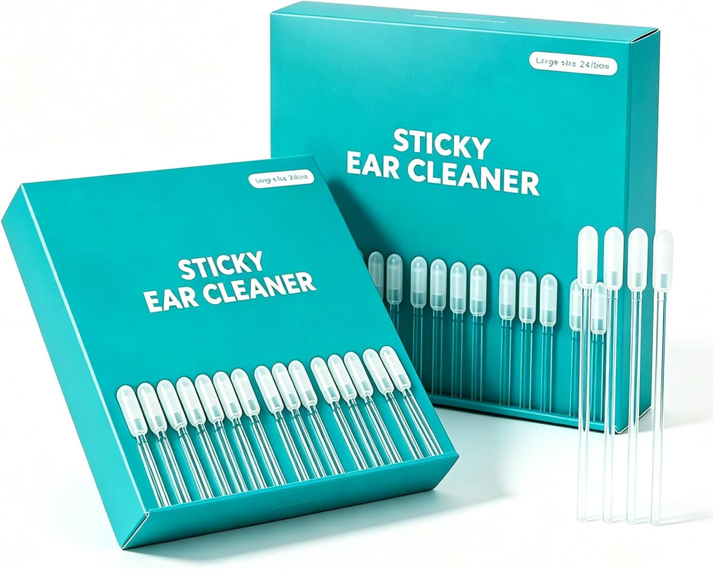 Earwax Removal Swabs - 48 Pack Enhanced Adhesive Ear Cleaning Sticks | Upgraded Sticky Design for All Ages