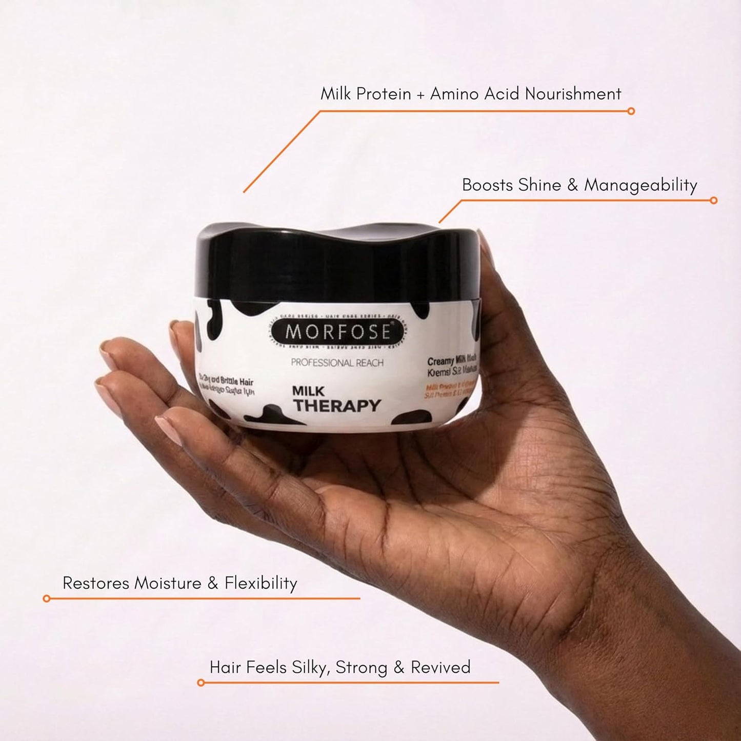 Morfose Professional Hair Mask - Nourishing Treatment for Dry, Damaged Hair | 16.9 Fl Oz (Milk Therapy)
