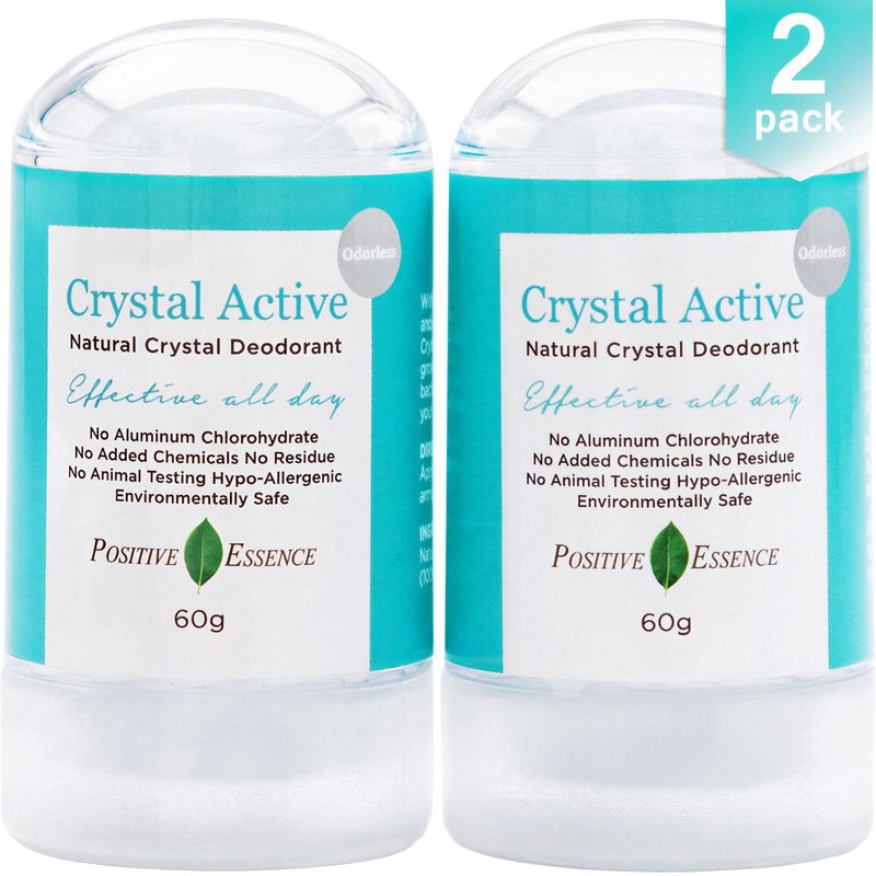 Thai Mineral Crystal Deodorant Stones (2 Pack, 60g Each) – All Natural Deodorant for Women & Men, Unscented Mineral Salt Deodorant, Alum Stone Formula, Free From Aluminum Chlorohydrate or Zirconium