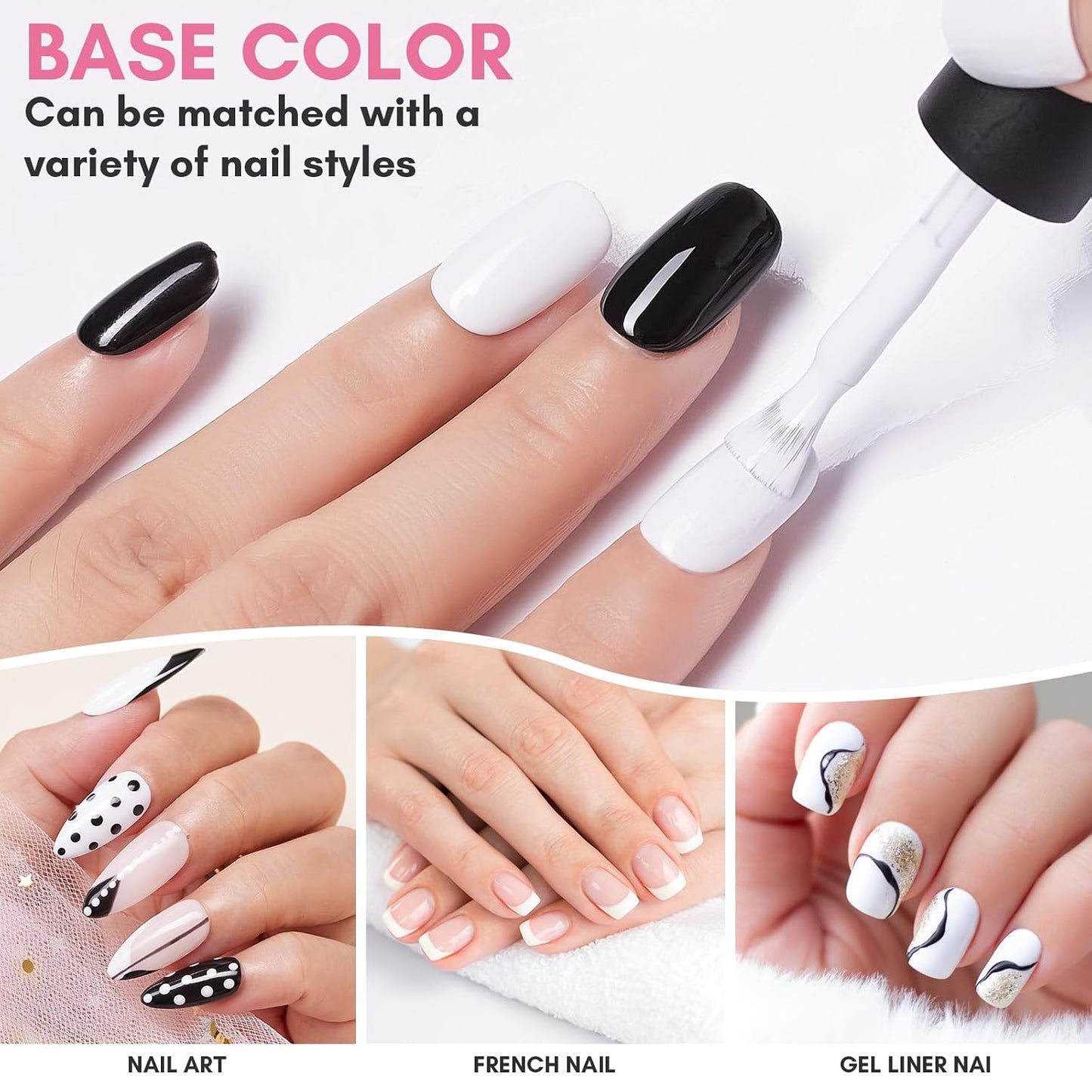 White Gel Nail Polish - 15ml Soak Off Blanc for UV/LED Light | Easy Application for DIY Nail Art & Manicure