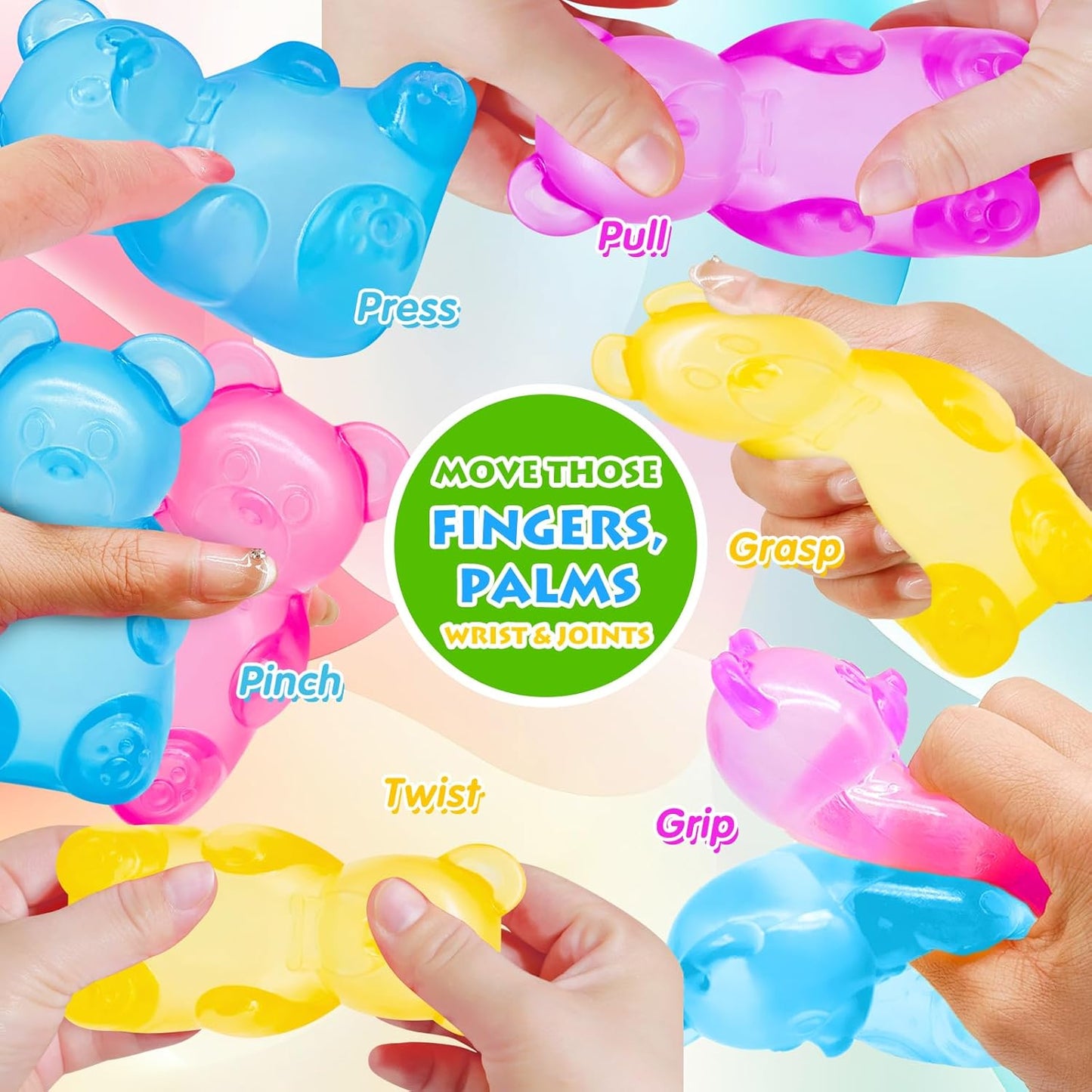 Squishy Stress Cube | Fidget Toy for Kids & Adults - Stretchy Diamond Malt Sugar Ice Cube for Anxiety Relief