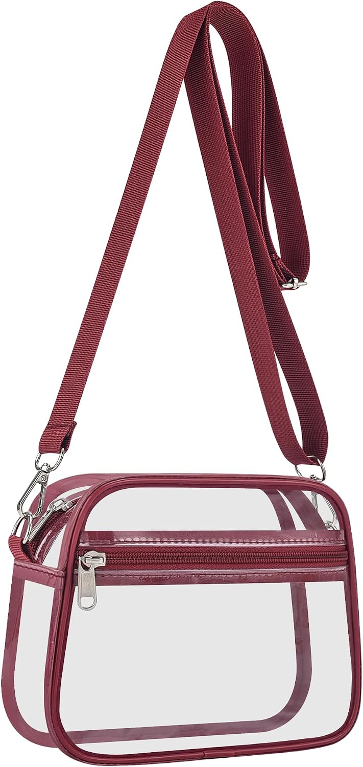 Clear Stadium Bag - Transparent Sports Fan Handbag with Adjustable Strap | Perfect for Concerts & Festivals