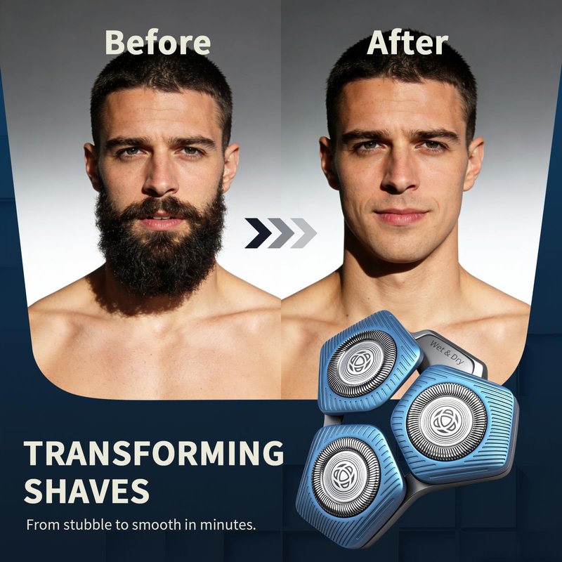 SH71/50 Replacement Shaving Heads Compatible with Phili*s Series S5000 (S5XXX) & S7000 (S7XXX) Shavers-Fits SH60/70, SH70/70 Models (Blue-1pc)